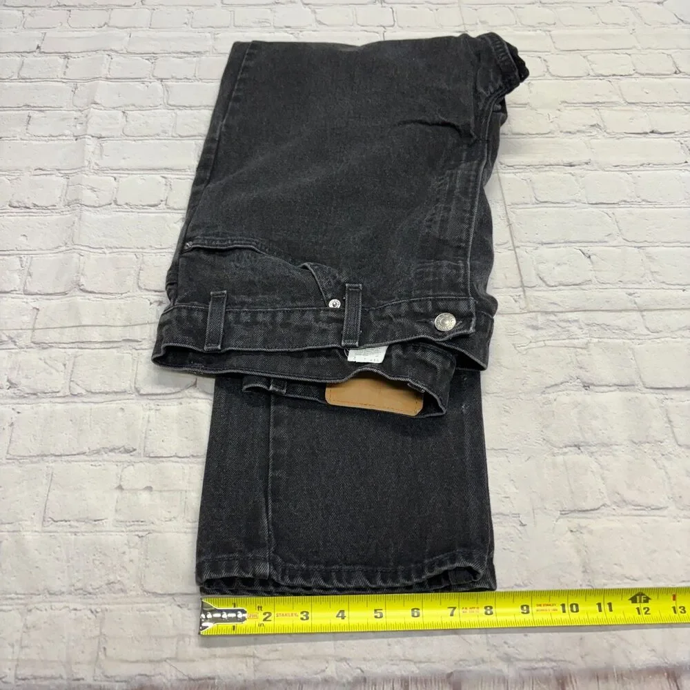 Vintage Levi's 505 Orange Tab Regular Fit Size 40x30 Black Denim USA C130 -14
